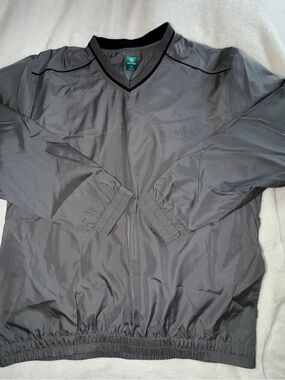Gray V-Neck Windbreaker Pullover Jacket - Unbranded